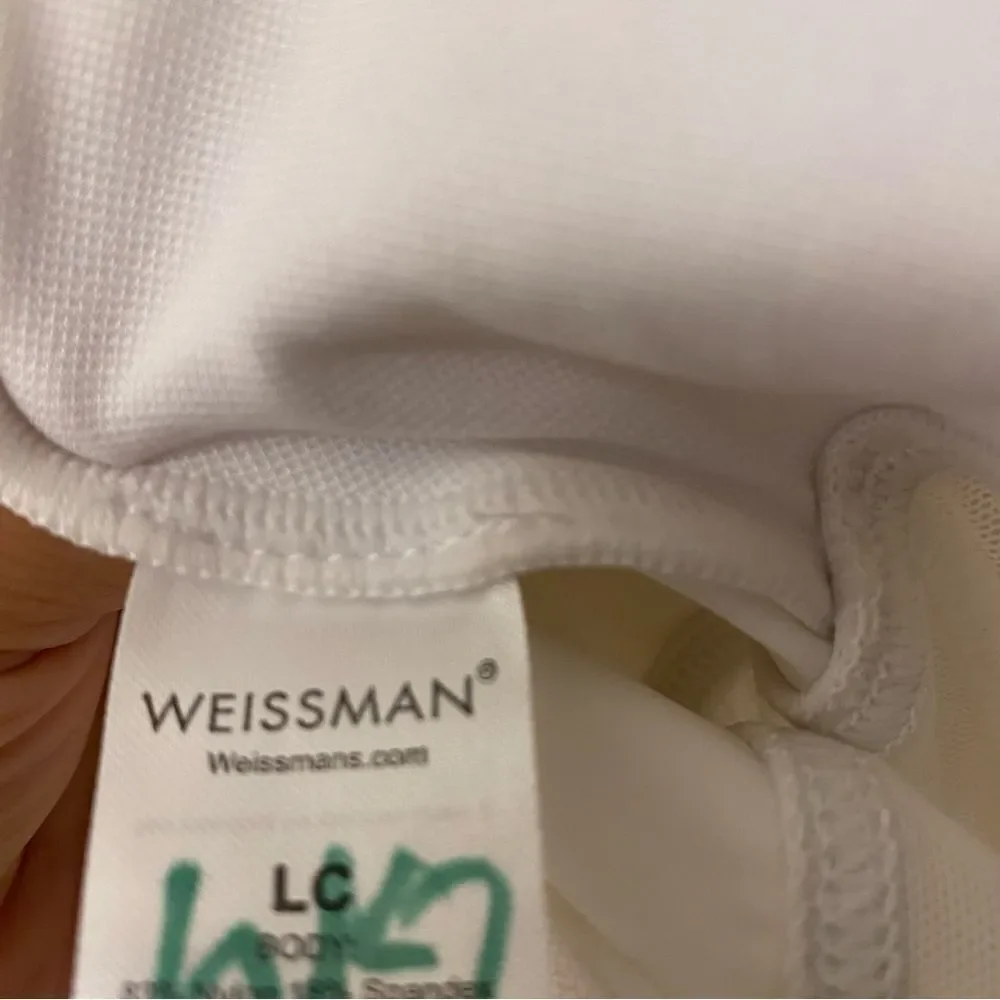 WEISSMAN Elite Dance Costume solo white caged mesh leotard Intention MT10574 LC